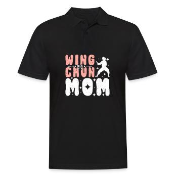Fête des mères Wing chun Mama Mom - Polo Homme - noir - Devant - Kai (181cm)