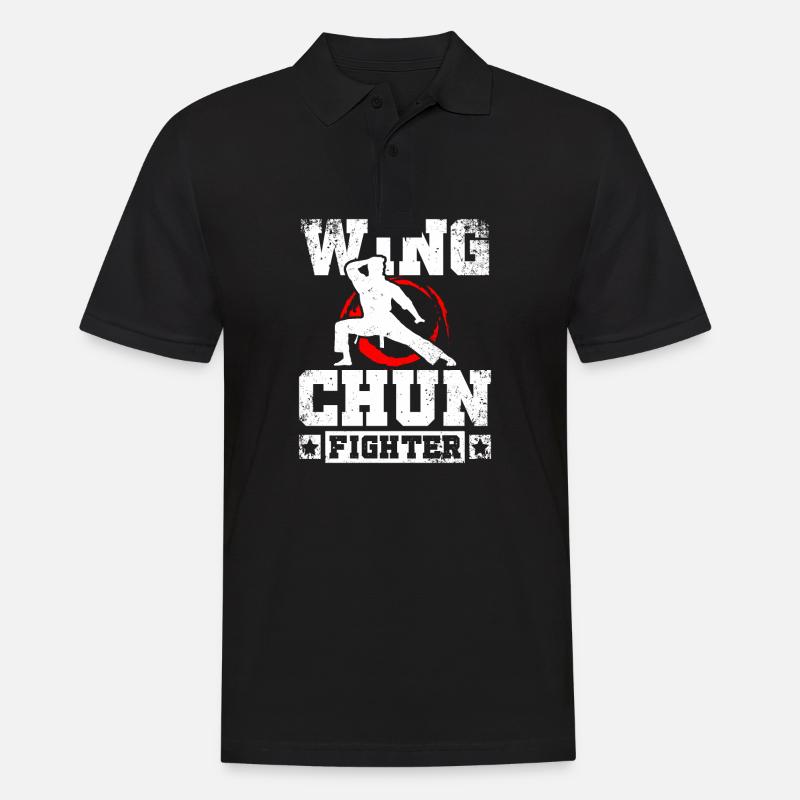 Combattant de Wing chun - Polo Homme - noir
