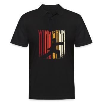 Rétro Vintage Wing chun - Polo Homme - noir - Devant - Kai (181cm)