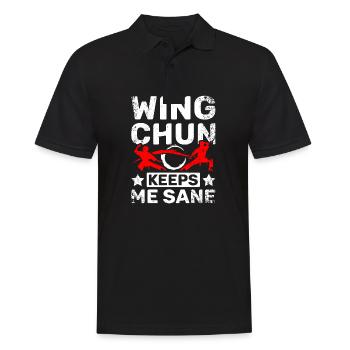 Wing chun keeps me sane - Men's Polo Shirt - black - Front - Kai (181cm)