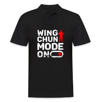 Mode Wing chun activé - Polo Homme - noir - Devant - Kai (181cm)