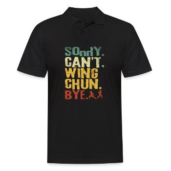Désolé, je ne peux pas Wing chun Bye - Polo Homme - noir - Devant - Kai (181cm)