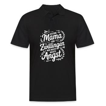 Zwillingsmama Zwillings Mutter Mama von Zwillingen - Männer Poloshirt - Schwarz - Vorne - Kai (181cm)