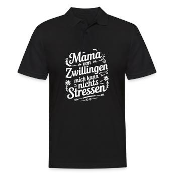 Zwillingsmama Mama von Zwillingen Zwillings Mutter - Männer Poloshirt - Schwarz - Vorne - Kai (181cm)