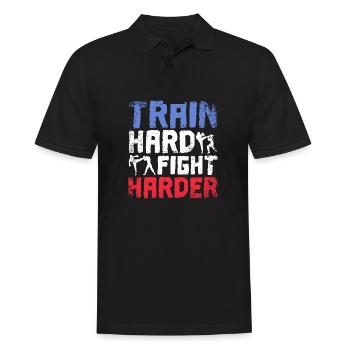 Train hard fight harder Savate - Männer Poloshirt - Schwarz - Vorne - Kai (181cm)