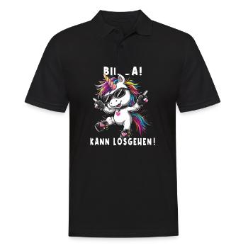 Süßes Einhorn, Bunte Einhörner - Männer Poloshirt - Schwarz - Vorne - Kai (181cm)