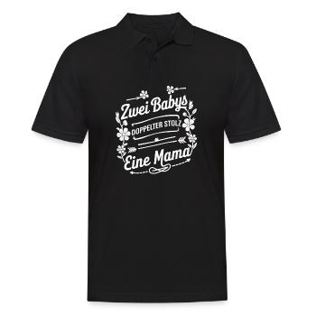 Twin Mom Zwillingsmutter Mama von Zwillingen - Männer Poloshirt - Schwarz - Vorne - Kai (181cm)