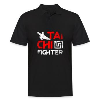 Combattant de Tai Chi - Polo Homme - noir - Devant - Kai (181cm)