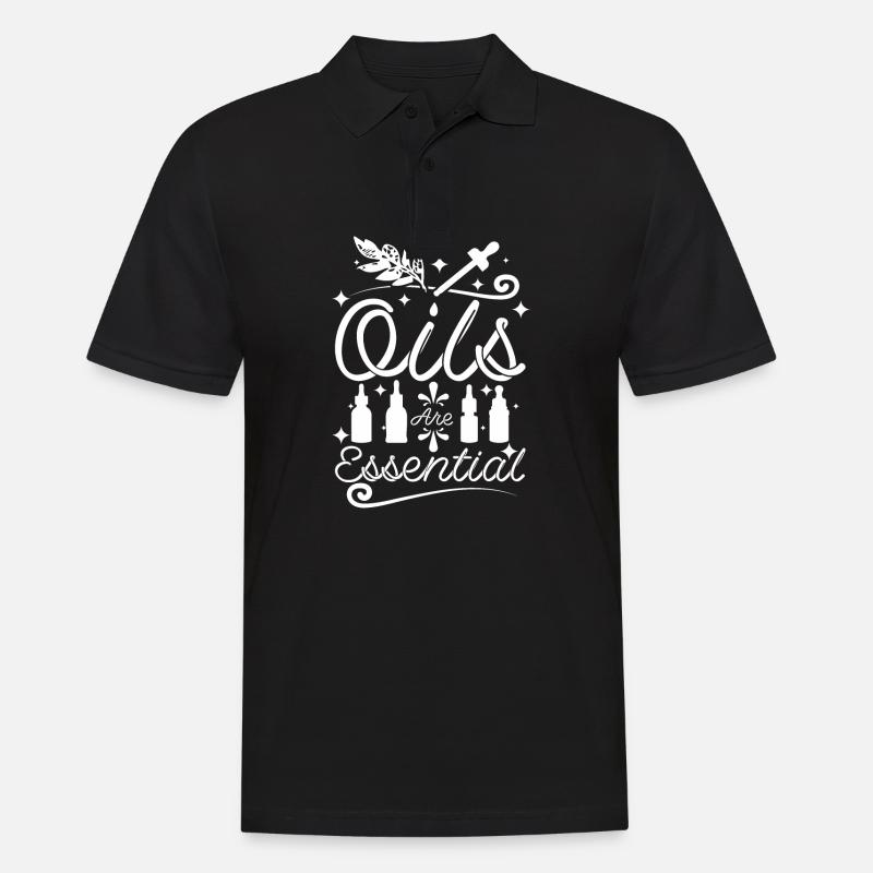 Oils Essential - Männer Poloshirt - Schwarz