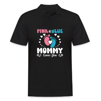 Pink or blue mommy loves you - Männer Poloshirt - Schwarz - Vorne - Kai (181cm)