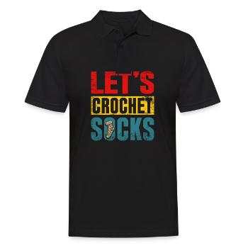 Let's crochet socks - Men's Polo Shirt - black - Front - Kai (181cm)