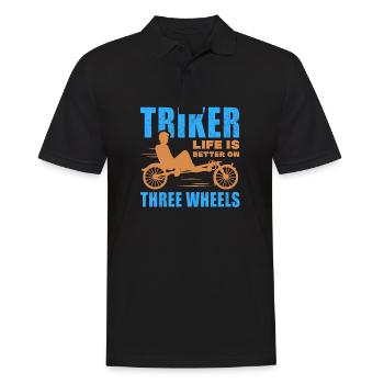 La vie en triker est meilleure sur trois roues décontractée - Polo Homme - noir - Devant - Kai (181cm)