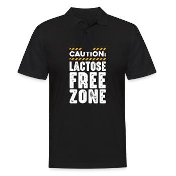 Caution Lactose Free Zone No Milk Dairy Allergy - Männer Poloshirt - Schwarz - Vorne - Kai (181cm)