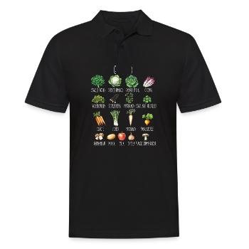 January Collage of seasonal fruit and vegetables - Men's Polo Shirt - black - Front - Kai (181cm)