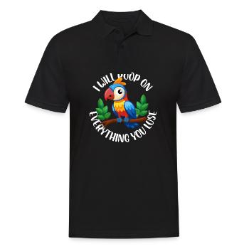 I Will Poop On Everything You Lose Budgie Parrot - Männer Poloshirt - Schwarz - Vorne - Kai (181cm)