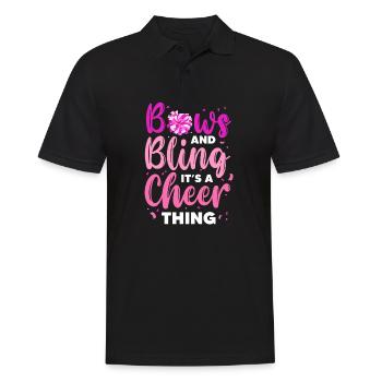 Bows And Bling It's A Cheer Thing Cheerleading - Männer Poloshirt - Schwarz - Vorne - Kai (181cm)