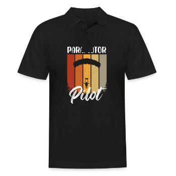 Pilote paramoteur Avion d’aviation ultra-léger - Polo Homme - noir - Devant - Kai (181cm)