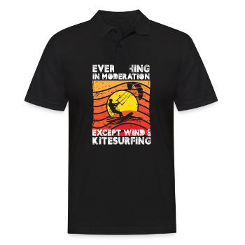 Everthing In Moderation Except Wind And - Men's Polo Shirt - black - Front - Kai (181cm)