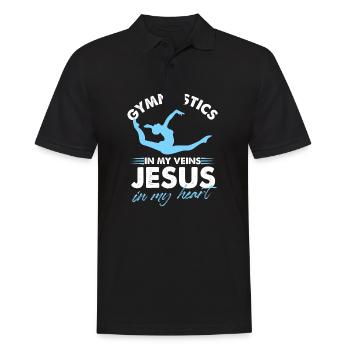 Gymnastics In My Veins Jesus In My Heart Christian - Männer Poloshirt - Schwarz - Vorne - Kai (181cm)