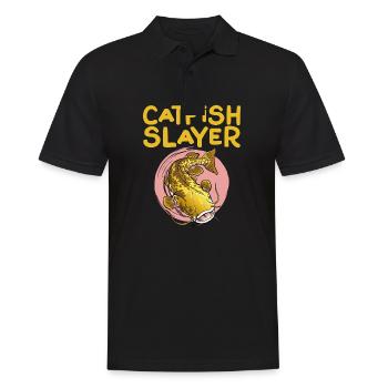 Catfish Slayer Flathead Fishing Catfishing - Men's Polo Shirt - black - Front - Kai (181cm)
