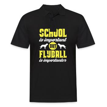 School Is Important But Flyball Is Importanter - Männer Poloshirt - Schwarz - Vorne - Kai (181cm)