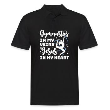 La gymnastique dans mes veines Jésus dans mon cœur chrétien - Polo Homme - noir - Devant - Kai (181cm)