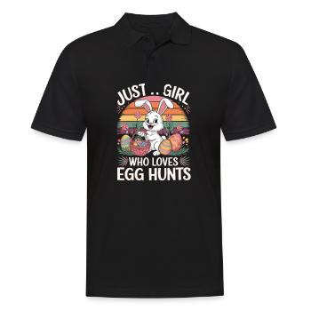 Just a girl who loves Egg Hunts - Männer Poloshirt - Schwarz - Vorne - Kai (181cm)