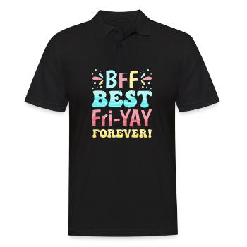 Happy Friday Fri Yay Teacher School Meme - Männer Poloshirt - Schwarz - Vorne - Kai (181cm)