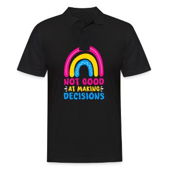 not good at making decisions Design for a - Men's Polo Shirt - black - Front - Kai (181cm)