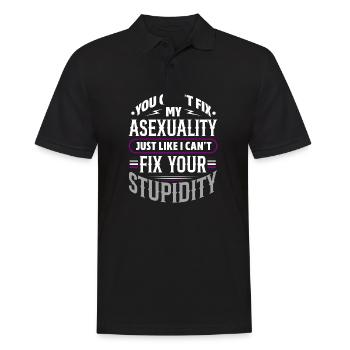 You cant fix my asexuality Design for a asexual - Männer Poloshirt - Schwarz - Vorne - Kai (181cm)