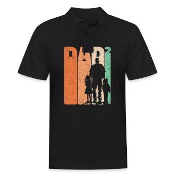 Dad High 2 Father Son Daughter Retro Gift - Men's Polo Shirt - black - Front - Kai (181cm)