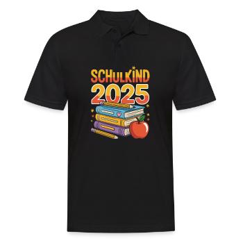 Lustiges Schulkind 2025 - Männer Poloshirt - Schwarz - Vorne - Kai (181cm)