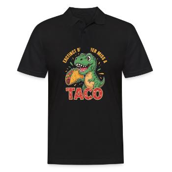 Dinosaurier lieben Tacos Cinco de Mayo design - Männer Poloshirt - Schwarz - Vorne - Kai (181cm)