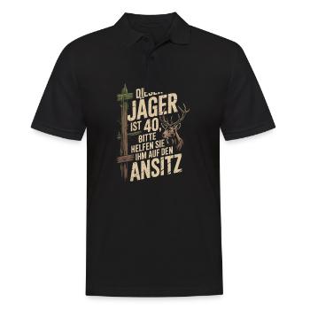 Dieser Jäger ist 40 - Männer Poloshirt - Schwarz - Vorne - Kai (181cm)