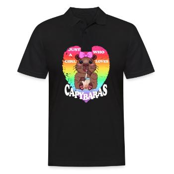 Capybara Bubble tea - Men's Polo Shirt - black - Front - Kai (181cm)