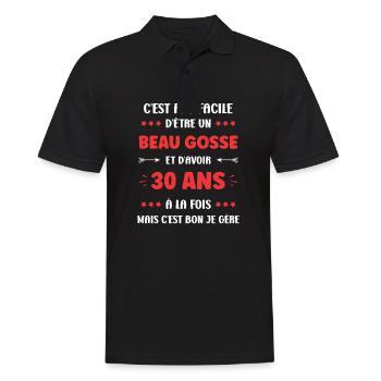 30 ANS - Polo Homme - noir - Devant - Kai (181cm)