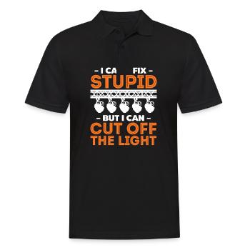 Funny Lighting Technician Statement Design - Männer Poloshirt - Schwarz - Vorne - Kai (181cm)