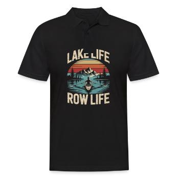 Lake life Row Lif Rudder Design - Men's Polo Shirt - black - Front - Kai (181cm)