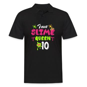 Slime Queen 10th Birthday Design - Männer Poloshirt - Schwarz - Vorne - Kai (181cm)