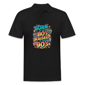Né dans les années 80 élevé dans les années 90 - Polo Homme - noir - Devant - Kai (181cm)