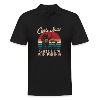 Cool Grandpas Grilling Retro Grandpa - Men's Polo Shirt - black - Front - Kai (181cm)