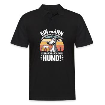 Lustiges Mann Hund Bier - Männer Poloshirt - Schwarz - Vorne - Kai (181cm)