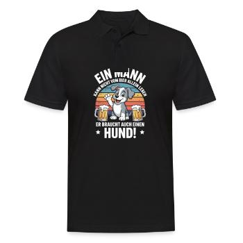 Mann Hund Bier - Männer Poloshirt - Schwarz - Vorne - Kai (181cm)