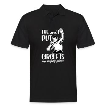 Shot Put Circle My Happy Place Design - Männer Poloshirt - Schwarz - Vorne - Kai (181cm)