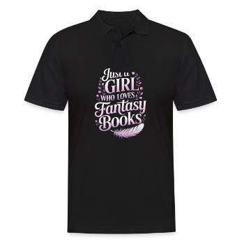 Just a girl who loves fantasy books - Men's Polo Shirt - black - Front - Kai (181cm)