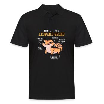 Funny Leopard Gecko Design - Männer Poloshirt - Schwarz - Vorne - Kai (181cm)
