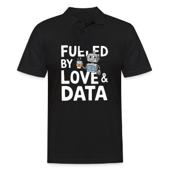Fueled by Love & Data Robot Design - Men's Polo Shirt - black - Front - Kai (181cm)