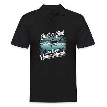 Just a girl who loves Hammerheads - Männer Poloshirt - Schwarz - Vorne - Kai (181cm)