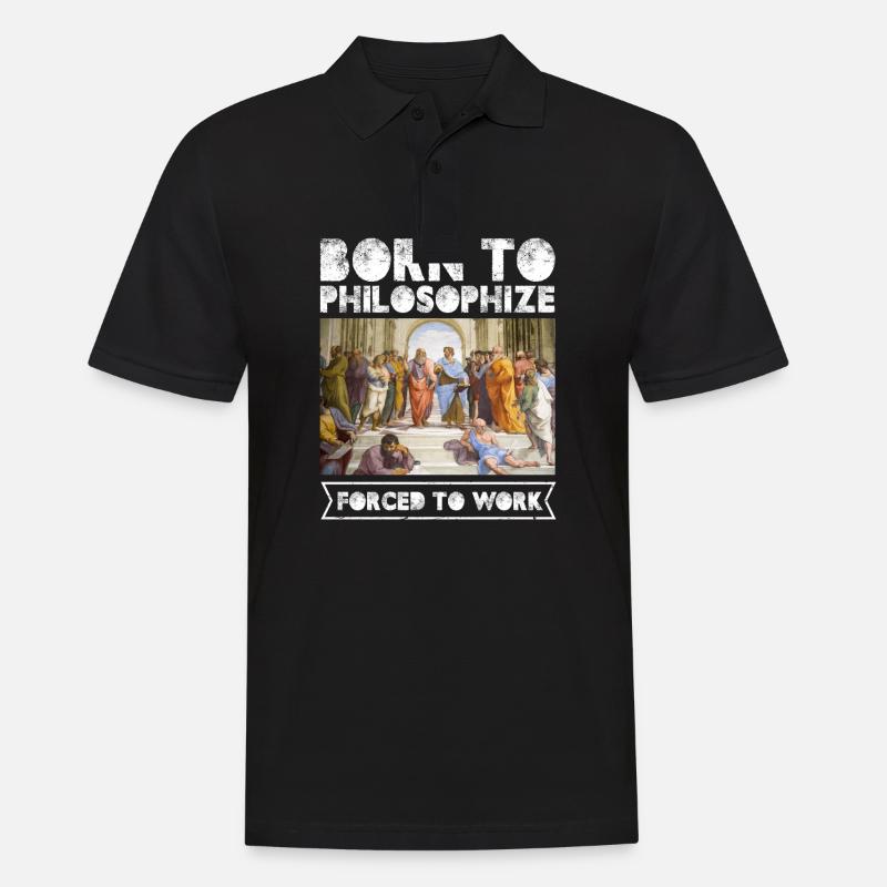 Né pour philosopher Forcé de travailler - Polo Homme - noir