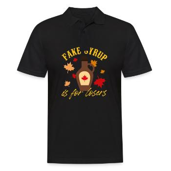fake syrup is for losers Design for a lover of - Männer Poloshirt - Schwarz - Vorne - Kai (181cm)